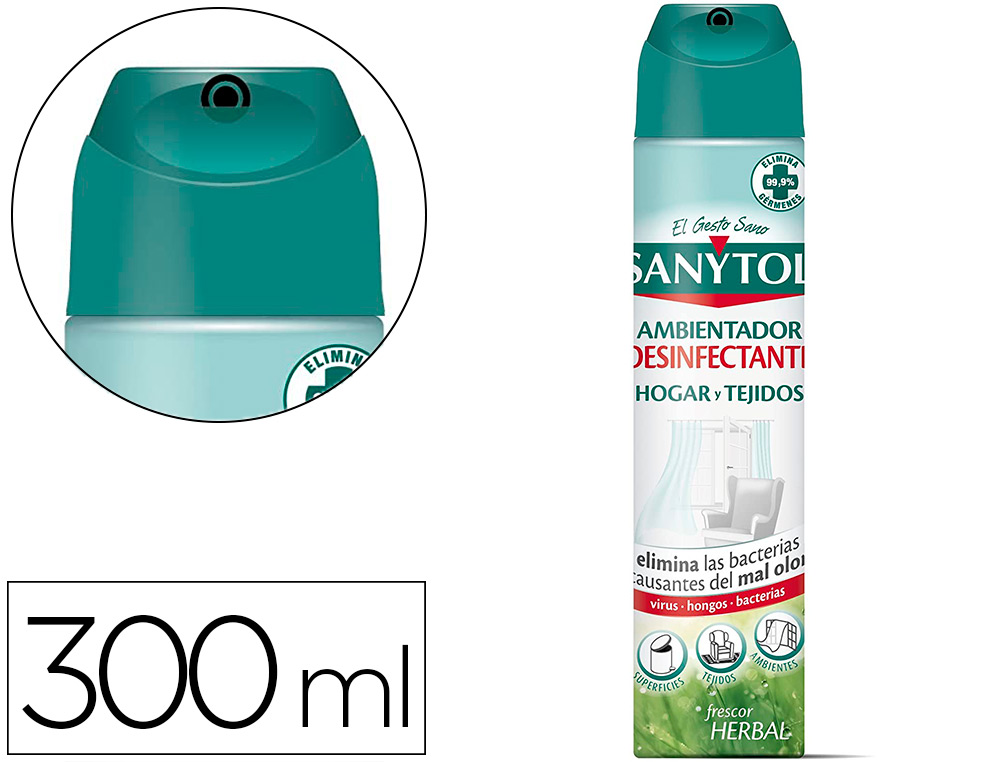 PAPELERIA SANCHEZ  AMBIENTADOR SANYTOL DESINFECTANTE PARA HOGAR Y TEJIDOS  SPRAY BOTE DE 300 ML