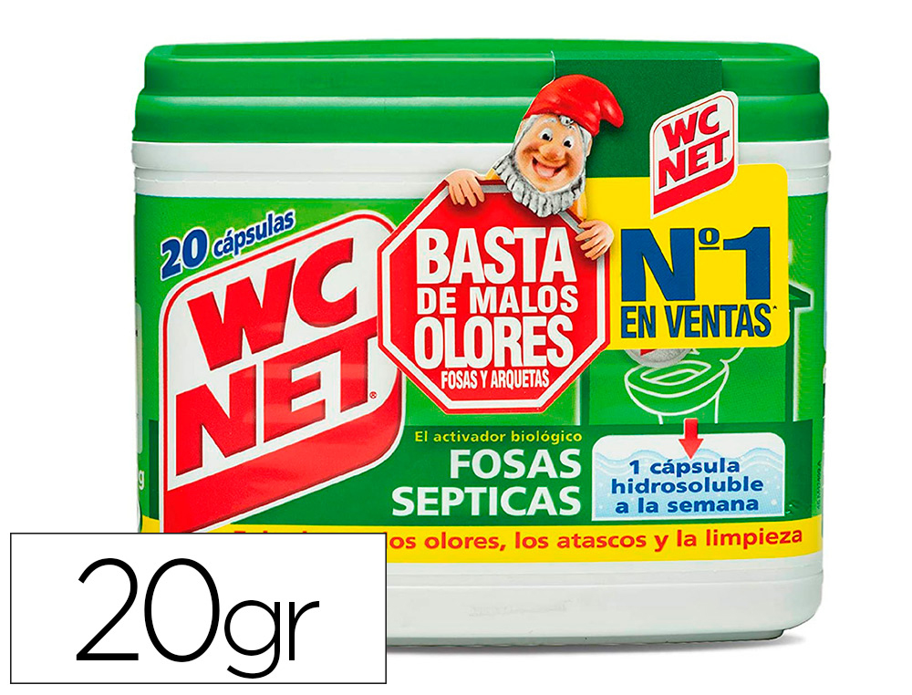 TABLETYPC SL.  ELIMINA OLORES WC NET FOSAS SEPTICAS CAPSULA DE 18 GR CAJA  DE 20 UNIDADES