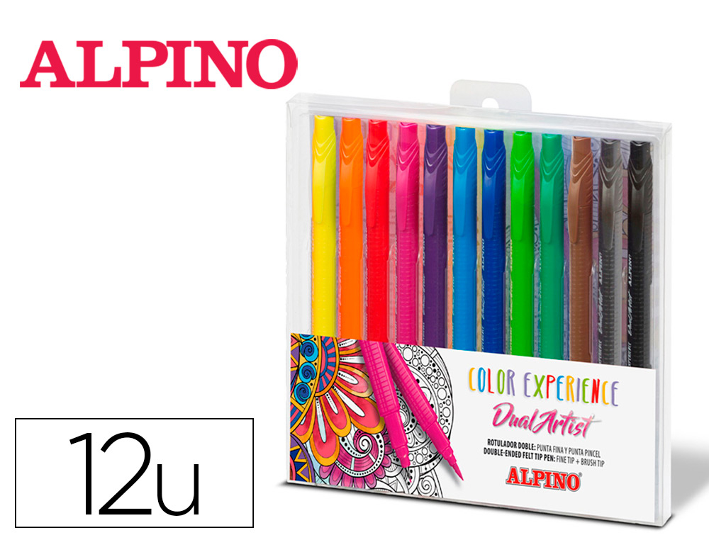 Estuche portatodo Alpino Forma Lapiz con 12 lapices de colores -NO (64823)