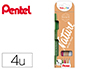 MARCADOR PENTEL BRUSH SIGN PEN EM BLISTER DE 4 COR