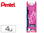 MARCADOR PENTEL BRUSH SIGN PEN EM BLISTER DE 4 COR