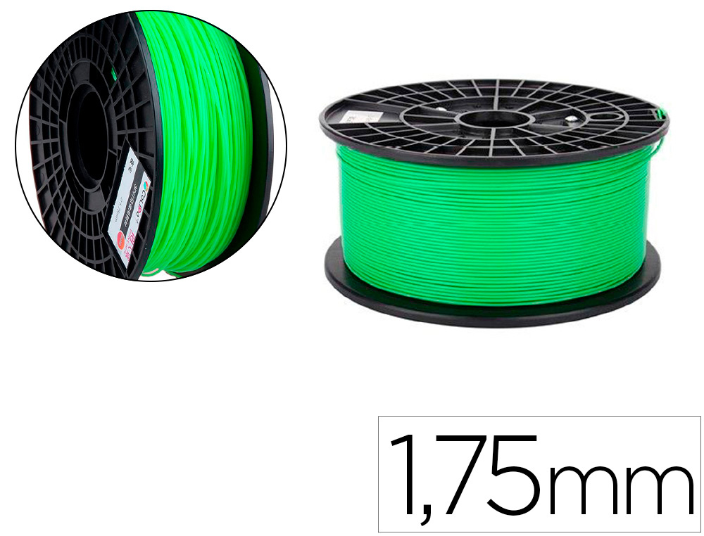 Filamento PLA 1.75mm Verde para Impresora 3D 1Kg