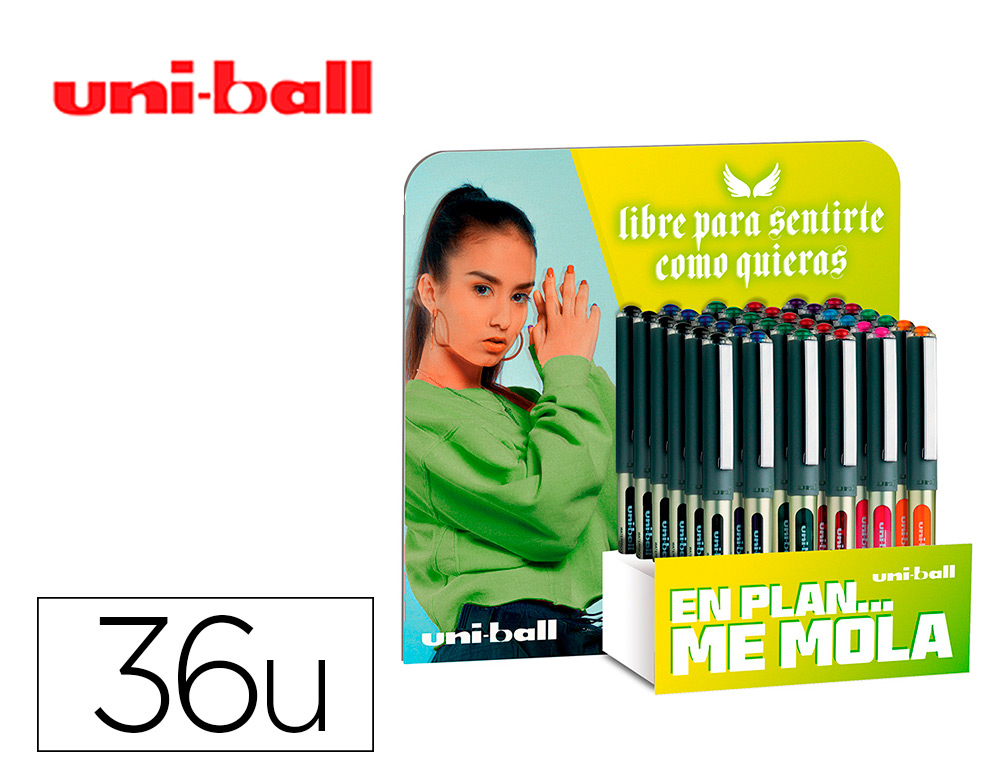ROTULADOR UNI-BALL ROLLER UB-157 TINTA LIQUIDA 0,7 MM EXPOSITOR DE 36 UNIDADES COLORES SURTIDOS