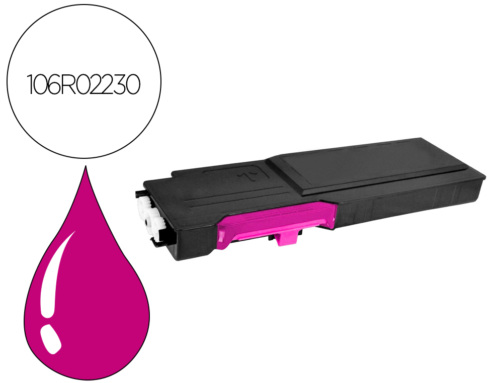 Tinta solida xerox 106r02230 phaser 6600 / workcentre 6605 magenta 6000 paginas