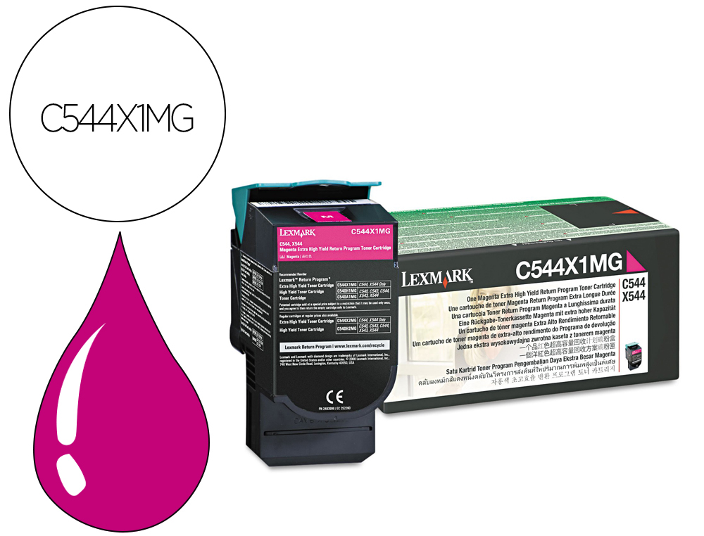 Toner lexmark laser c544 / x544 c544x1mg magenta 4000 paginas