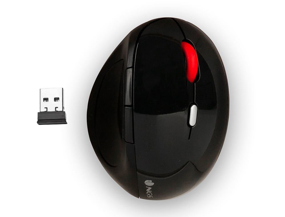 RATON NGS EVO ERGO ERGONOMIC 800/1200/1600/2400 DPI INALAMBRICO CON 5 BOTONES NANO RECEPTOR USB 2,4 GHZ