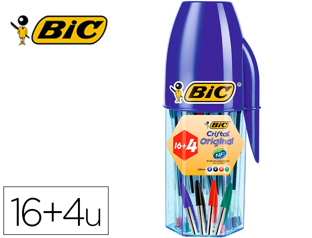 Bolígrafos Bic Cristal Surtidos 20+7 uds