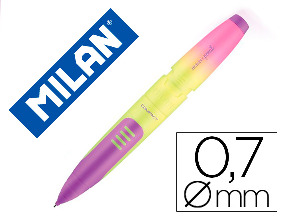 Portaminas milan capsule slim 0,5 mm + 2 recambios de goma en