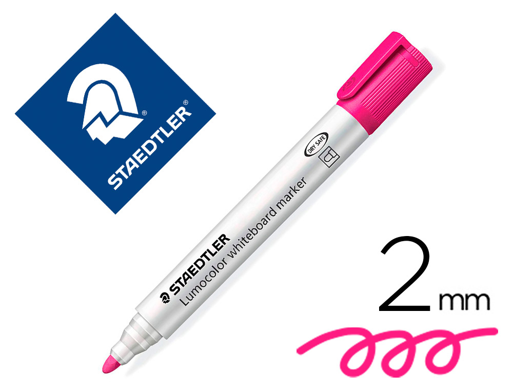 VAN ORTON Online  ROTULADOR STAEDTLER LUMOCOLOR 351 PARA PIZARRA BLANCA  PUNTA REDONDA 2 MM RECARGABLE COLOR ROSA