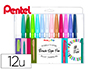 MARCADOR PENTEL BRUSH SIGN PEN EM ESTOJO DE 12 UNI