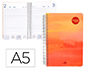 AGENDA ESPIRAL LIDERPAPEL SYROS 15X21 CM 2023 DIA PAGINA SIMPLE ESPIRAL COLOR FUEGO AIRE PAPEL 60GR
