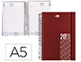 AGENDA ESPIRAL LIDERPAPEL OLBIA 15X21 CM 2023 DIA PAGINA TAPA POLIPROPILENO METALIZADO BURDEOS PAPEL 60 GR