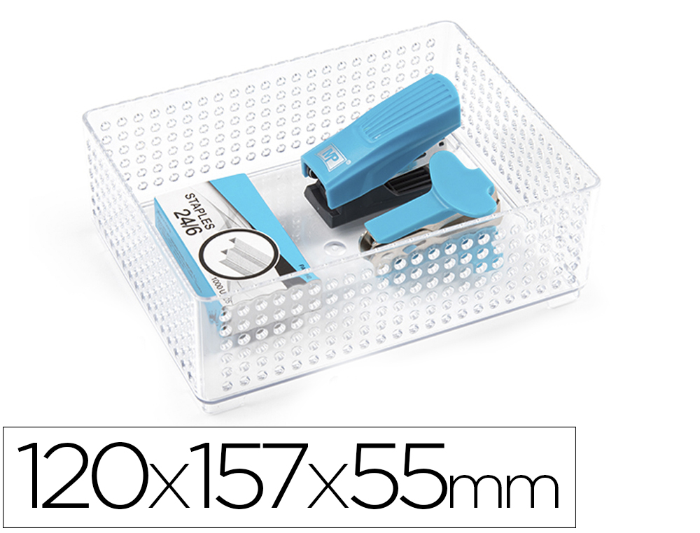 Organizador de sobremesa plasticforte transparente n 2 120x157x55 mm