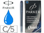 TINTA PARKER QUINK AZUL PERMANENTE CAIXA DE 5 CART