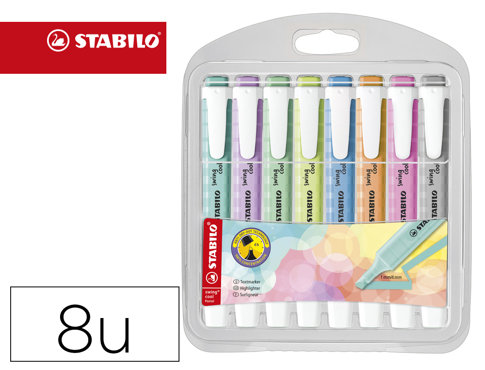 Stabilo Swing Cool Pastel Expositor de 48 Marcadores Fluorescentes