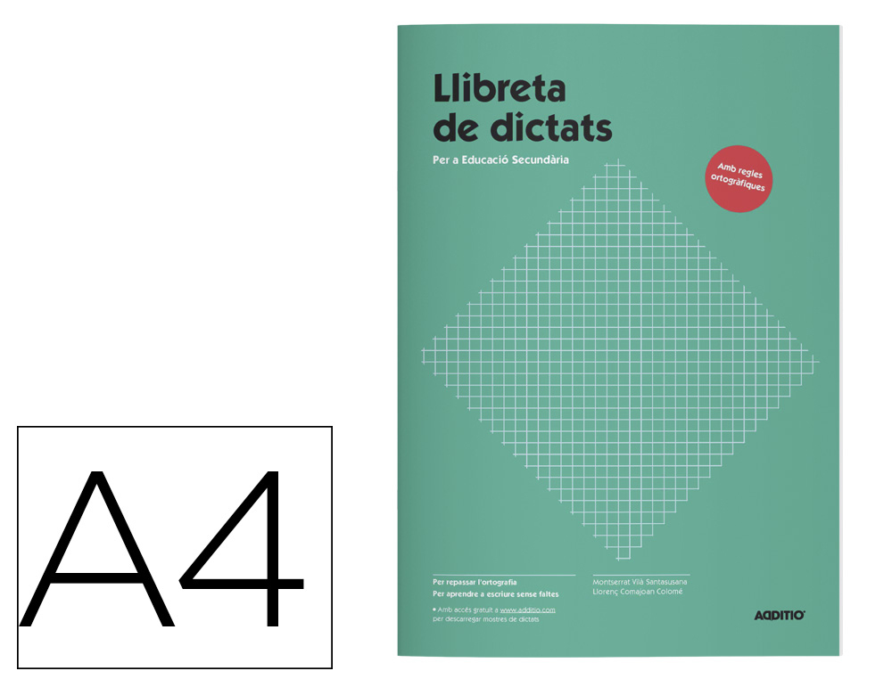 Libreta de dictados addittio primaria 64 paginas din a4 catalan