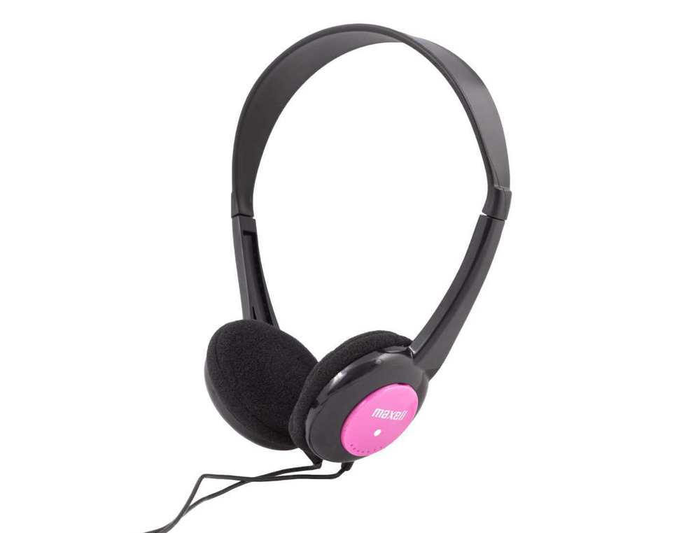 Auriculares maxell infantil diadema jack 3,5 mm longitud cabel 1,2 mt color rosa