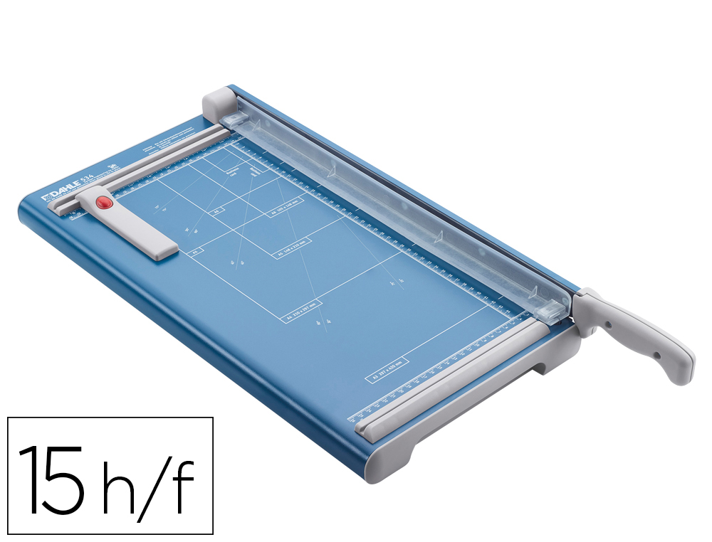 Cizalla de palanca dahle 534 con base metalica din a3 capacidad de corte 15 hojas