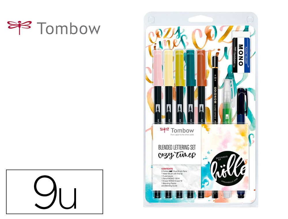 AULAZON  SET DE CALIGRAFIA TOMBOW BLENDED LETTERING COZY TIMES 9