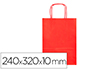 BOLSA PAPEL Q-CONNECT CELULOSA ROJO S CON ASA RETORCIDA 240X320X10 MM