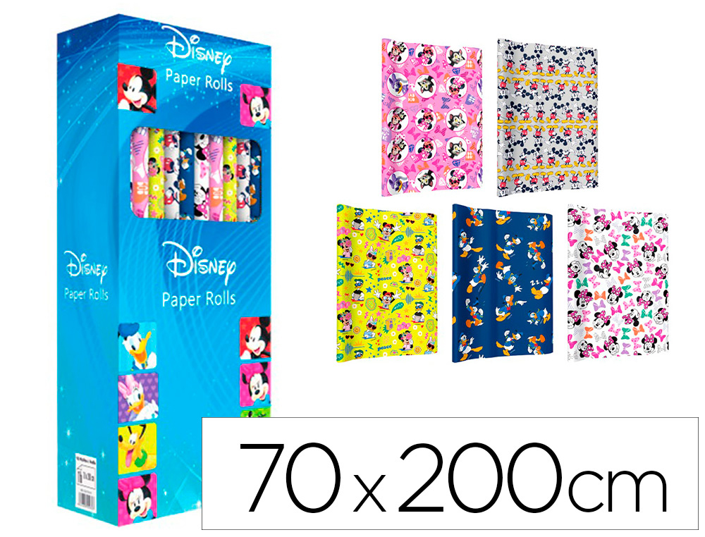 PAPEL DE REGALO BASIKA DISNEY ROLLO DE 70 X 200 CM MODELOS SURTIDOS