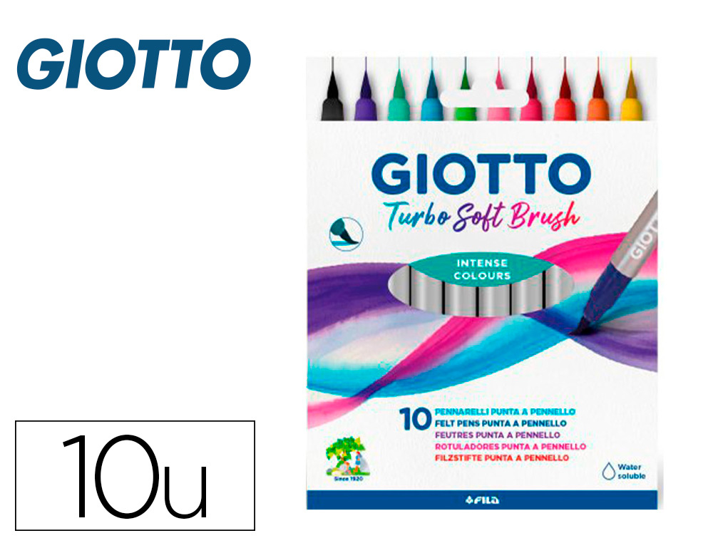 Rotuladores giotto turbo soft brush 28 colores surtidos - Papelería Sambra