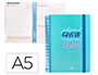 AGENDA ESCOLAR LIDERPAPEL CURSO 23-24 BASIC DIN A5 BILINGUE DIA PAGINA ESPIRAL TAPA POLIPROPILENO CELESTE