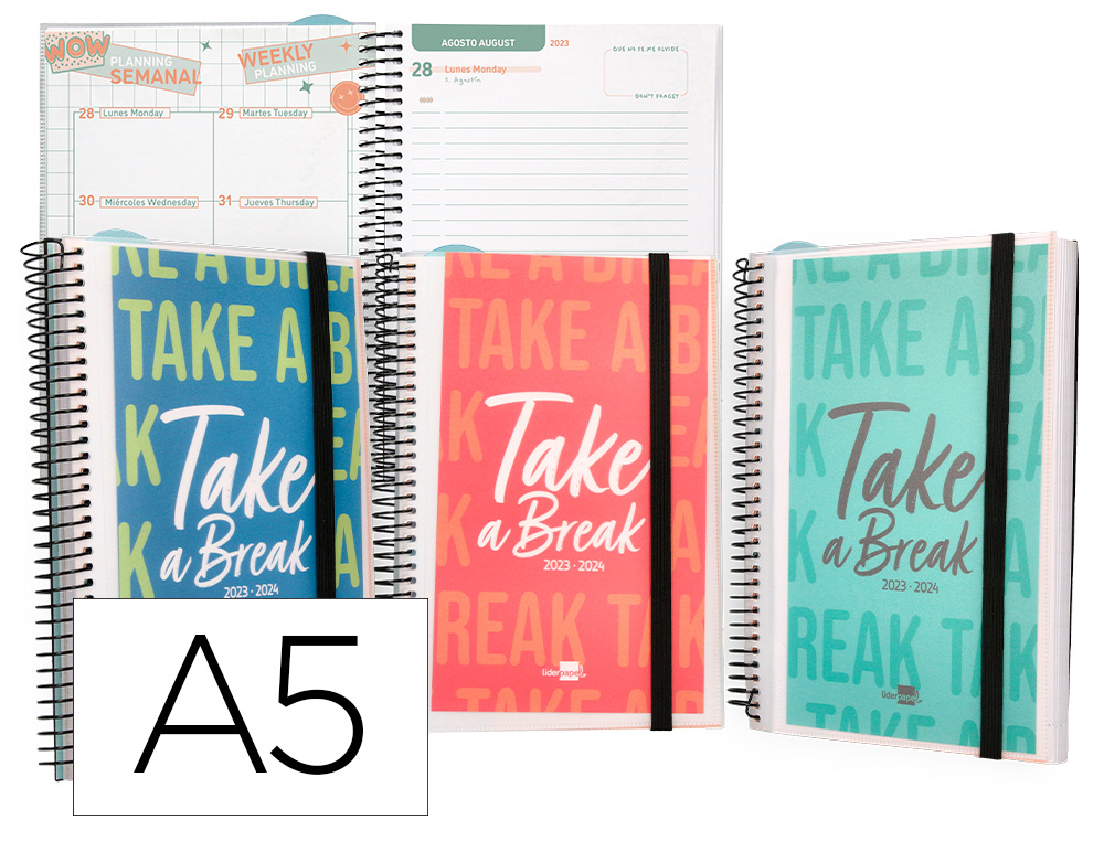 AGENDA ESCOLAR LIDERPAPEL CURSO 23-24 COLLEGE CLASSIC DIN A5 BILINGUE DIA PAGINA POLIPROPILENO PERSONALIZABLE