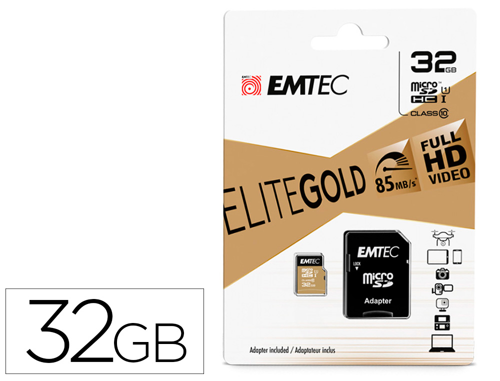 Tarjeta Micro SD Q-Connect 64 GB Clase 10 + adaptador