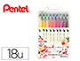 PINCEL PENTEL BRUSH SIGN PEN COM PONTA DUPLA ESTOJ