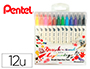 PINCEL PENTEL BRUSH SIGN PEN COM PONTA DUPLA ESTOJ