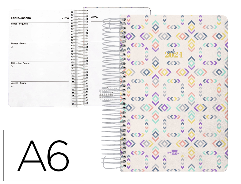 AGENDA ESPIRAL LIDERPAPEL PERISSA A4 2024 DIA PAGINA PAPEL 80 GR