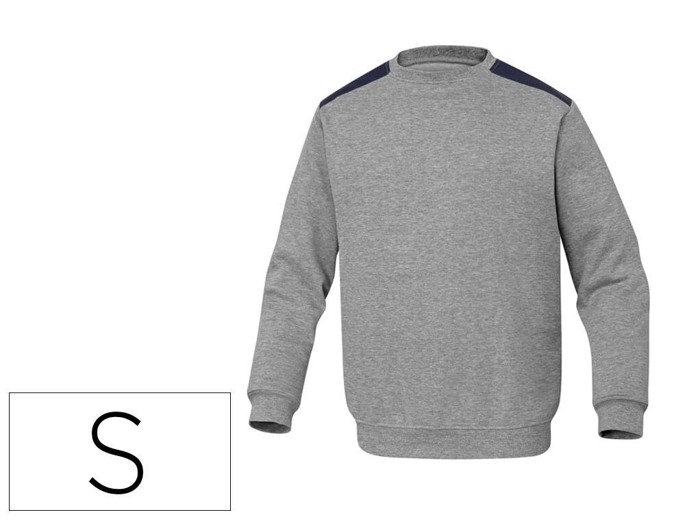 Sudadera deltaplus sweat olino con refuerzo en espalda y codos gris talla s