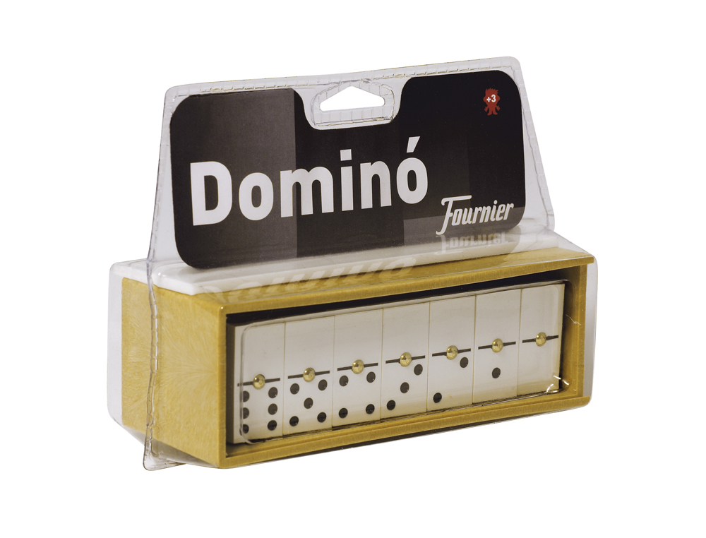 Domino chamelo fournier ficha marfilina en caja de plastico en blister