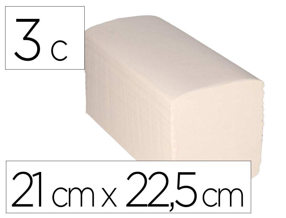 Toalla secamanos bunzl greensource hidrosoluble celulosa blanco plegado en v 3 capas 21x22,5 cm caja de 15