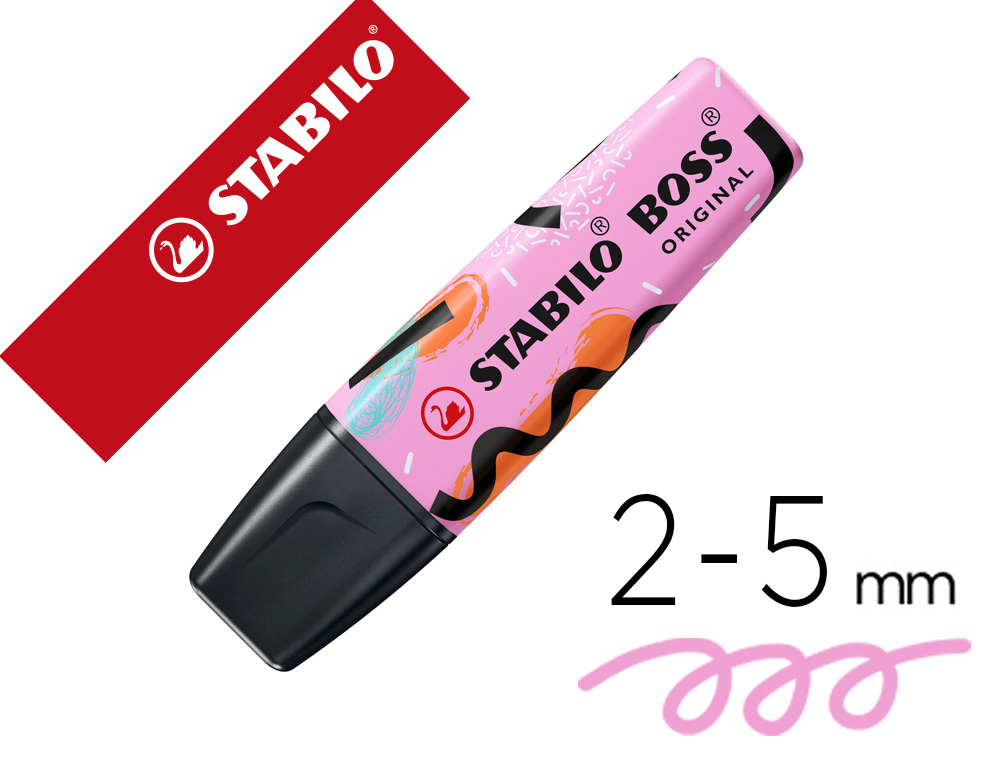 Rotulador stabilo boss fluorescente original pastel by ju schnee fucsia helado