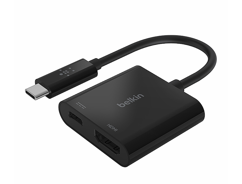 Adaptador belkin avc002btbk usb-c a hdmi + carga 60w color negro