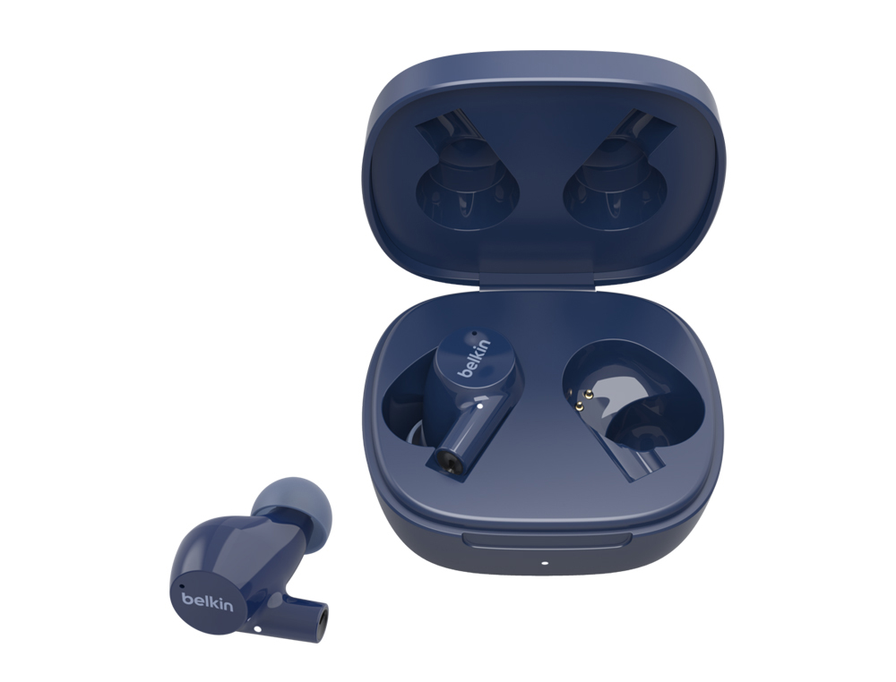 Auricular bluetooth belkin auc004btbl true wireless soundform rise color azul marino