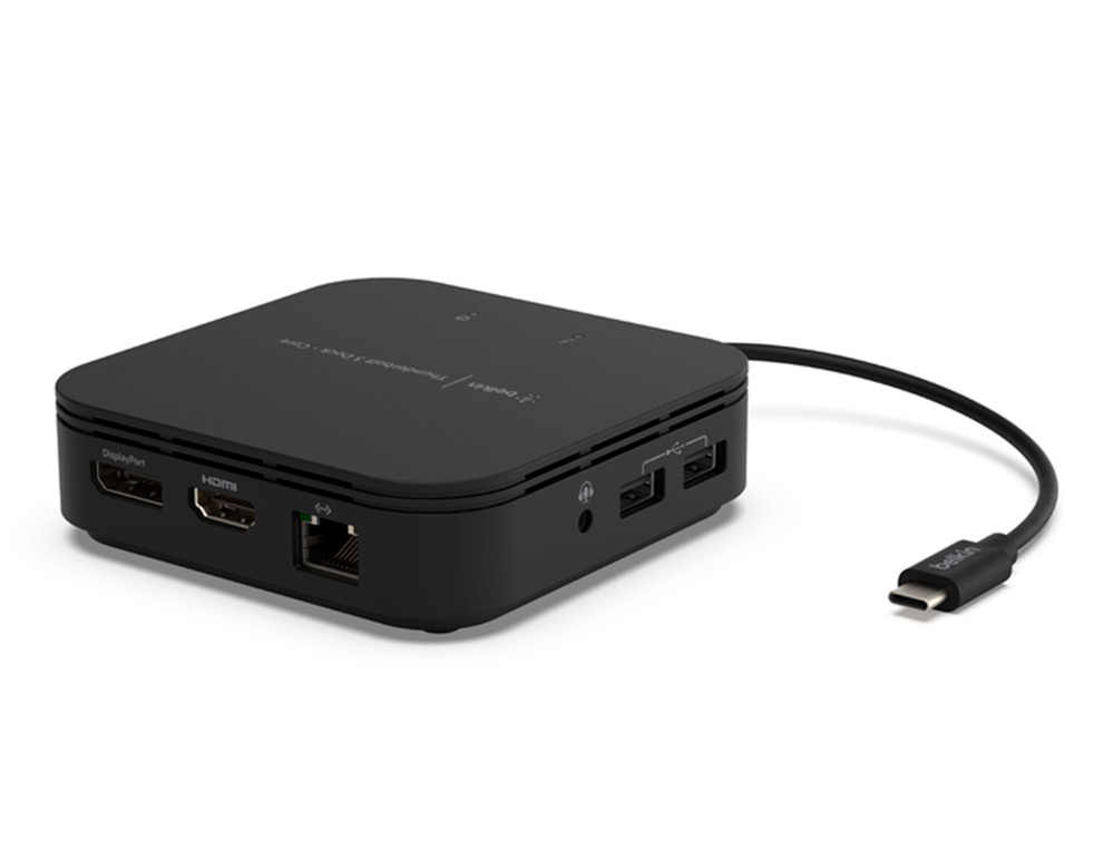 Adaptador belkin f4u110bt usb-c displayport hdmi usb-a entrada/salida de audio ethernet color negro