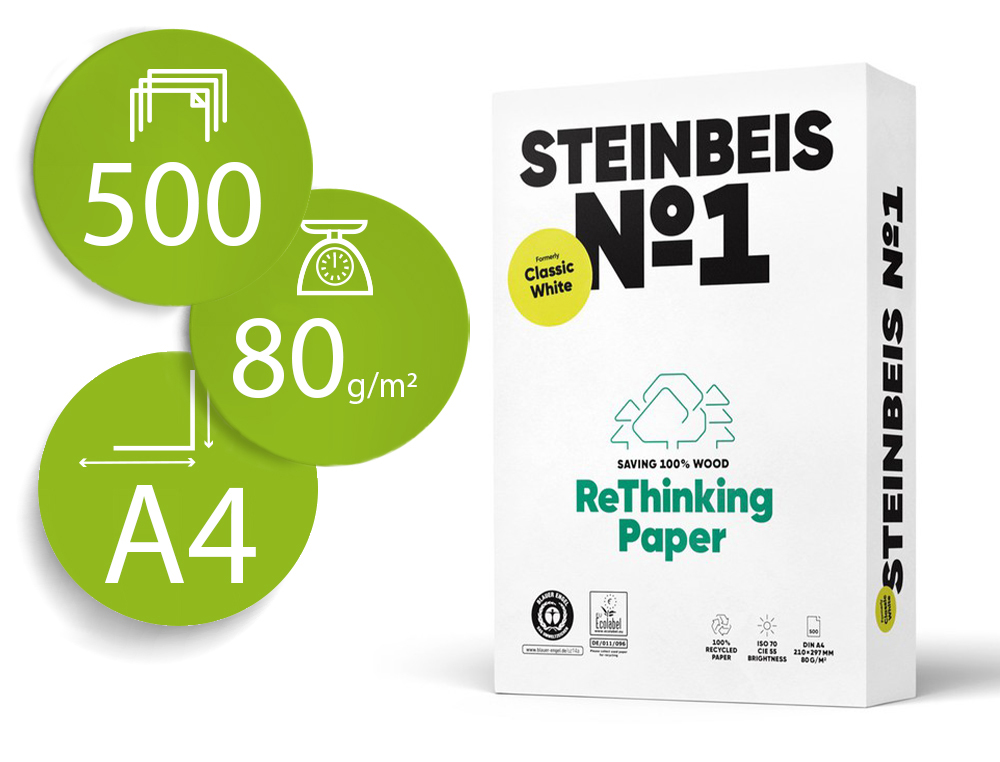 Winner - Pack de 500 folios A4 80 g, papel multiusos para