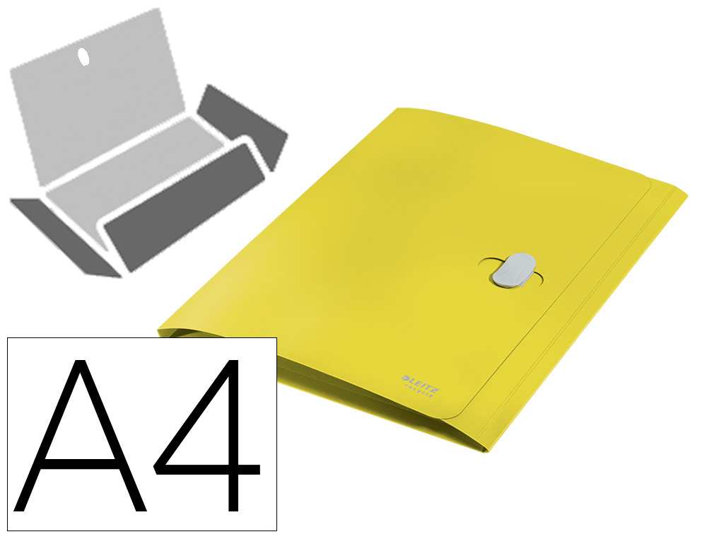 Carpeta leitz recycle gomas tres solapas din a4 polipropileno amarillo