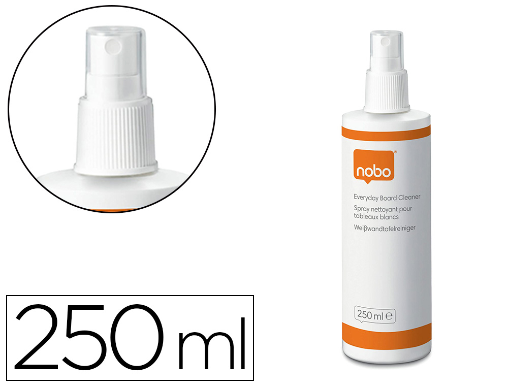 Limpiador de pizarra blanca nobo bote pulverizador de 250 ml