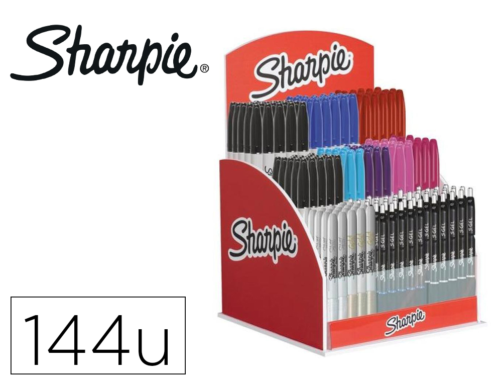 Rotulador sharpie permanente fino blister 24 unidades colores surtidos