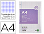 RECAMBIO LIDERPAPEL A4 200+50 HOJAS 90G/M2 CUADRO 4 MM CON MARGEN 4 TALADROS