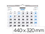 CALENDARIO ESPIRAL PARED LIDERPAPEL CLASICO 2025 NUMEROS GRANDES 44X32 CM PAPEL 128 GR