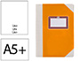 LIBRO CARTONE COSIDO FERNANDES FLECHA DIN A5+ LISO 50 HOJAS 100 GR NARANJA