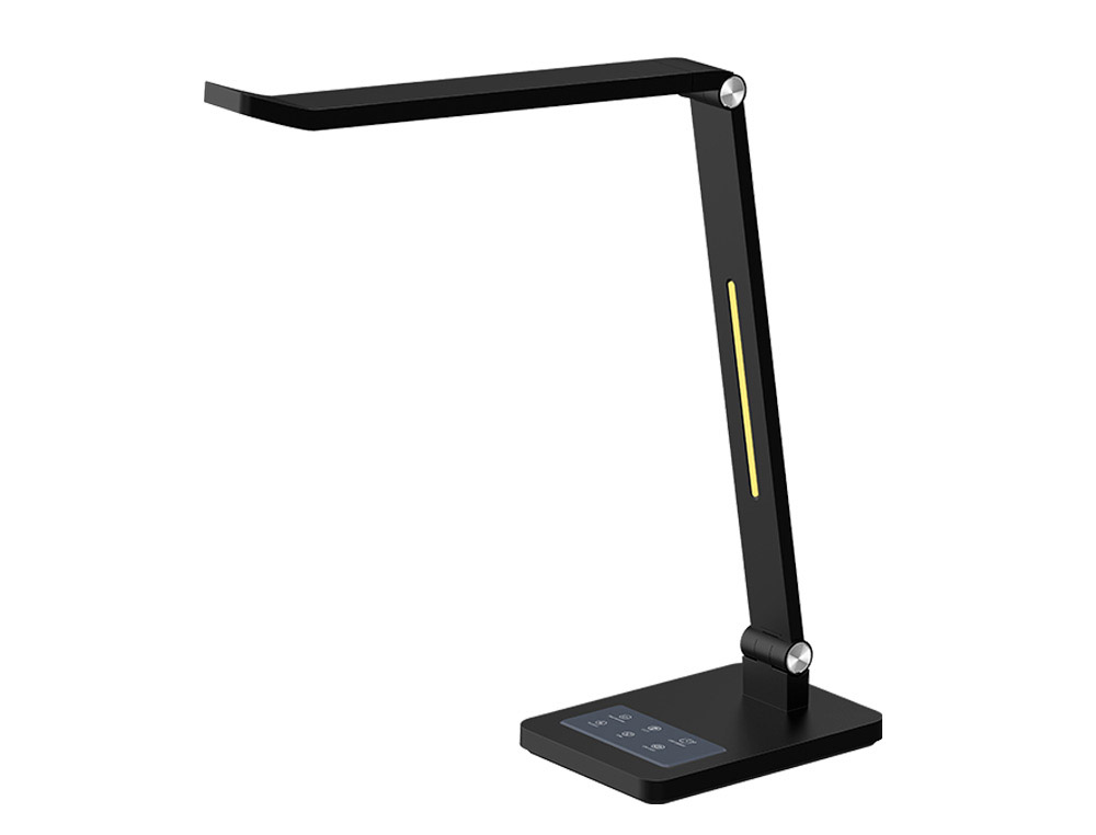 LAMPARA DE OFICINA Q-CONNECT SOBREMESA PROFESIONAL ABS 40 LEDS 10 W INTERRUPTOR SENSOR 3 NIVELES COLOR NEGRO