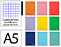 QUADERN ESPIRAL LIDERPAPEL A5 WITTY TAPA DURA 80H 90GR QUADRE 5MM AMB MARGE COLORS ASSORTITS