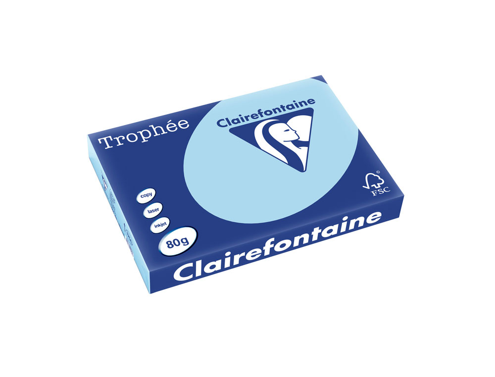 PAPEL COLOR TROPHEE A3 80GR AZUL CELESTE PASTEL PAQUETE DE 500 HOJAS