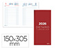 DIETARI LIDERPAPEL 2026 DOS TEROS 150X305 MM DIA PGINA COLOR VERMELL PAPER 70 GR